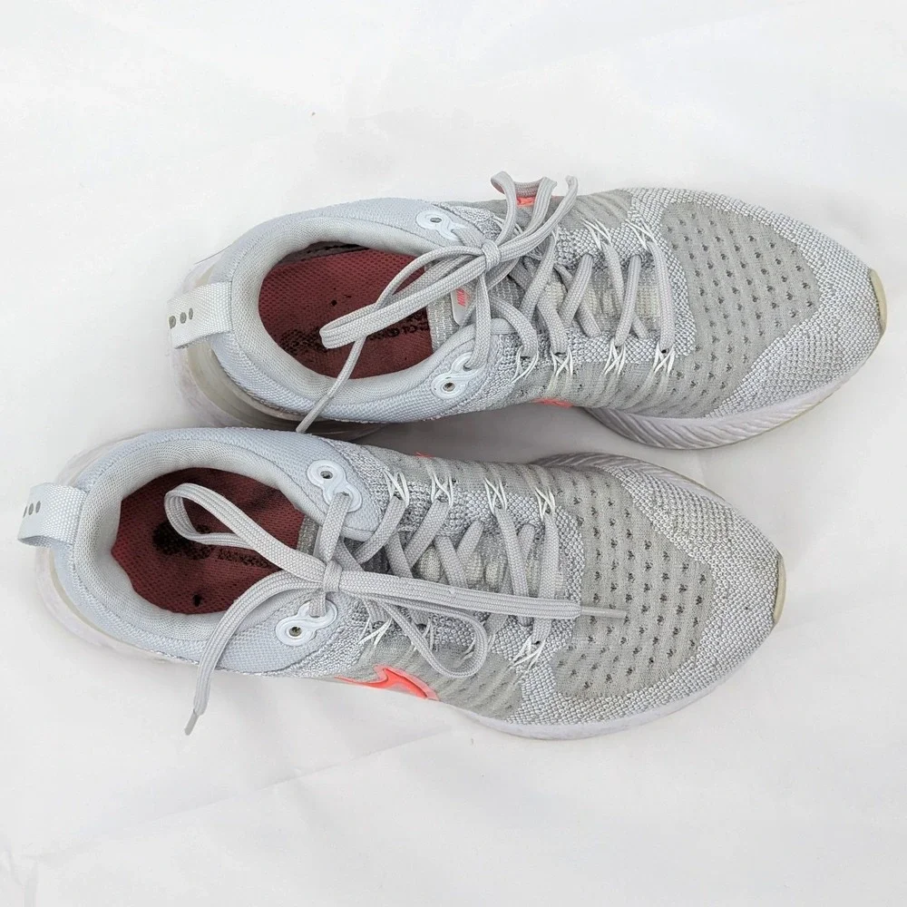 Athleisure Running Nike React Infinity Flyknit Gray Coral Trainers 7.5‎